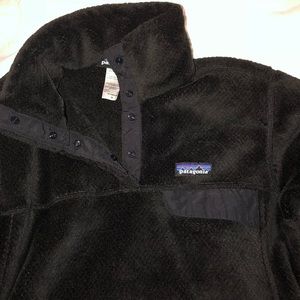 black patagonia fuzzy jacket